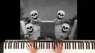 The Skeleton Dance-Silly Symphonies Song piano version with cartoon (Music synced with cartoon)