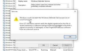 How To Fix Windows Defender Error 577: Windows Could Not Start The Windows Defender Service