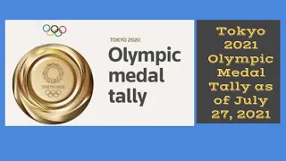 Tokyo 2021 Olympics Medal Count as of July 27, 2021