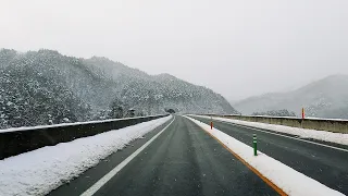 Driving in Snow - Tohoku Chuo Expressway - Fukushima City to Yamagata City [4K] ASMR Japan Winter