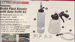 Using a Harbor Freight - Pittsburgh pneumatic brake fluid bleeder kit on a Mk3 Toyota Supra 4K