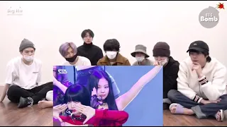 bts reaction to jennie fancam how you like that stage mix