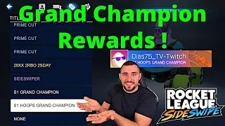 Season 1 Grand Champion Rewards in Rocket League Sideswipe ! ( Title + Emotes / Stickers )