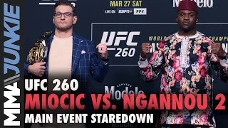 Stipe Miocic vs. Francis Ngannou faceoff | UFC 260 press conference