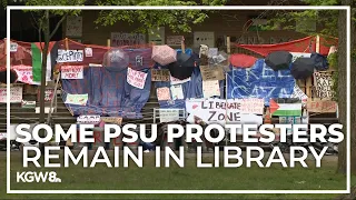 About 50 student protesters vacate Portland State University library; some protesters remain