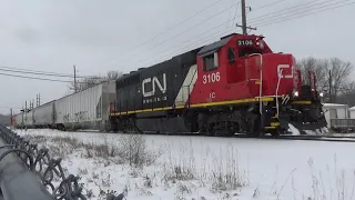 Some CN trains in NE Wisconsin 1-31-21 including EJ&E HU