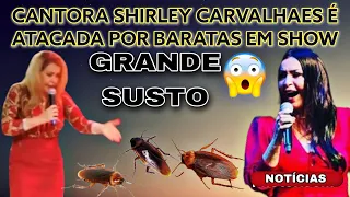 CANTORA SHIRLEY CARVALHAES É ATACADA POR BARATAS DURANTE SHOW GRANDE SUSTO