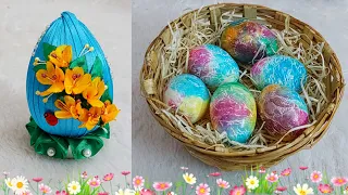 2 Budget friendly spring/Easter egg decoration idea with simple materials | DIY Easter craft idea 🐰7
