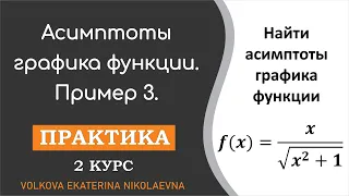 Асимптоты графика функции. Практика. Пример 3.