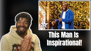 AMERICAN REACTS TO Comedian Axel Blake gets the GOLDEN BUZZER in STYLE | Auditions | BGT 2022