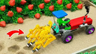 Diy tractor making mini plough to grow strawberry field | Diy Agricultural machine | @SunFarming