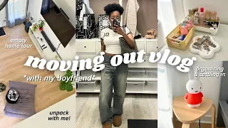 MOVING VLOG 📦: empty home tour, unpacking, organizing, settling in, living with my boyfriend, etc.
