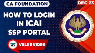 How to Create Login in ICAI SSP Portal | Live Demo For ICAI SSP Portal Login Process | CA Foundation