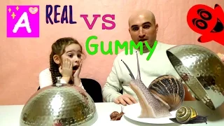 real food vs gummy food  Kids react best food vs gummy challenge Обычная Еда против Мармелада