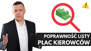 Brak analizy poprawności list płac kierowców  | BŁĘDNY W ROZLICZANIU CZASU PRACY KIEROWCÓW