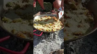 Traditional Spanish Paella!  Made over an Open Fire 🔥 Let us know if you want the full video 🤔😉