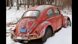 The Woods Find 1961 Vw Beetle & starting the Body Removal / Swap on the 1967 Volkswagen Bug