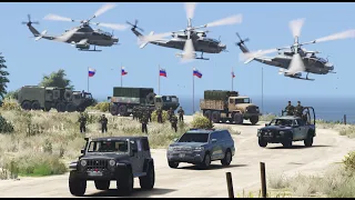 Ukrainian Helicopters Attack on Russian Military Convoy | Russia vs Ukraine War - GTA 5