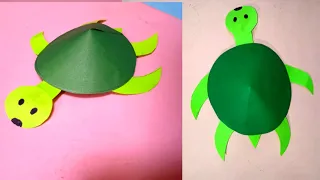 Moving Paper Turtle | Craft activity for little kids | DIY paper craft | @Tonniartandcraft