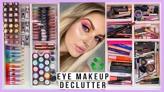 HUGE makeup declutter ♻️ eyeliners, mascaras, brows, liquid eyeshadows & more!