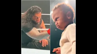 two year old mean-mugged Roman Reigns so he did it right back 🤣