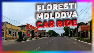 The Town Of Floresti, Republica Moldova. Car Ride. Dance Music.