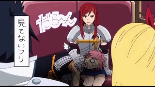 Fairy Tail - Erza Punches Natsu on Train