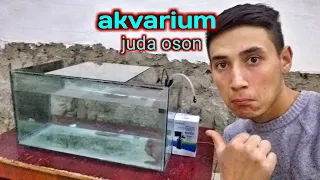 Akvarium yasash - uy sharoitida | аквариум своими руками 50L