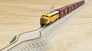 Weird Mistakes on Rail Tracks Impossible Wide Rail Tracks Vs Trains !!! | BeamNG.Drive