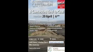 [Seminar] A Contested End to Coal - with Patrick Bond, Sizwe Tyiso, Promise Mabila and Janet Cherry