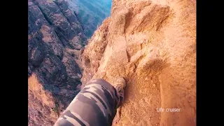 Dangerously steep trekking steps in India GoPro Hero7 (first person)