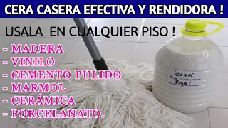 🔝  CERA para  BRILLAR cualquier  tipo PISO /  Dulce y Natural.