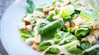 Chicken Caesar Salad ➕ Easy Homemade Caesar Dressing: No Raw :Eggs, Anchovies Optional!