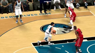 Chris Bosh Monster Block on Ricky Rubio - NBA2K14