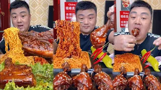 Mukbang | Eating Fried chicken thighs, ​Frying Noodles, Chili, Prok