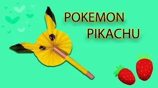 DIY Pikachu Paper Fan ~ Best school project ~ Paper Craft ~  Easy Craft Idea~ Baseline Art and Craft