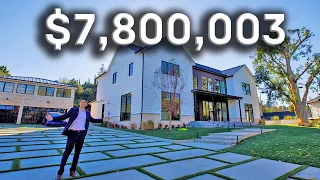 Inside a $7.8 MILLION Tarzana MANSION with a WATERSLIDE and Basketball Court!