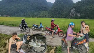 Rescue of lost start motorbikes in the rice field , diagnosis and repair 100% successful.