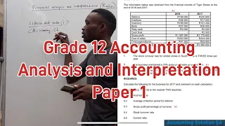 Grade 12 Accounting Paper 1 | Financial Analysis (Ratio) and Interpretation