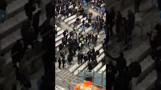 Marseille fans fight each other v Monaco Video - New 1018