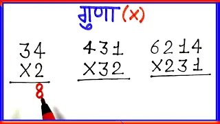 Multiply Kaise Karte hai, Guna ke Sawal, Multiplication, gunakar, guna ganit, How to Multiply