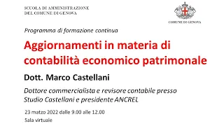 Aggiornamenti in materia di contabilità economico patrimoniale