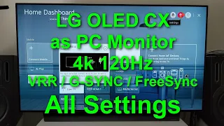 TV, Windows, nVidia settings for the LG OLED CX TV as 120Hz PC monitor with G-SYNC / FreeSync