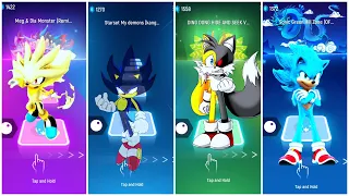 Super Silver Sonic vs Dark Sonic vs Tails Exe vs Blue Sonic | Tiles Hop EDM Rush