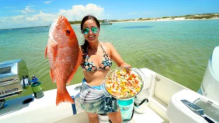 DEEP SEA FISHING to ISLAND Catch, Clean and Cook!! Panama City, Florida! Grouper Ceviche!