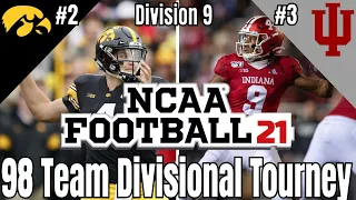 #2 Iowa vs #3 Indiana (Semifinals - Division 9) - 98 Team Tournament - NCAA Football 21