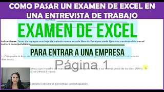 EXAMEN de EXCEL para ENTREVISTA de TRABAJO en ÁREA COMERCIAL 100% PRÁCTICO