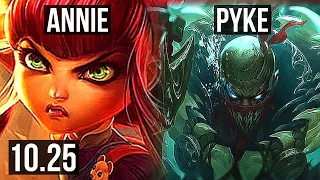 ANNIE vs PYKE (MID) | Rank 7 Annie, 12/2/6, 1.4M mastery, Legendary | EUW Grandmaster | v10.25