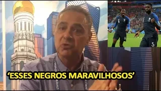 Luíz Roberto brinca com "NEGROS MARAVILHOSOS" após França ser Campeã Mundial 2018