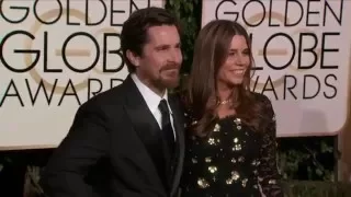 Christian Bale Golden Globe Awards Fashion Arrivals (2016) | ScreenSlam